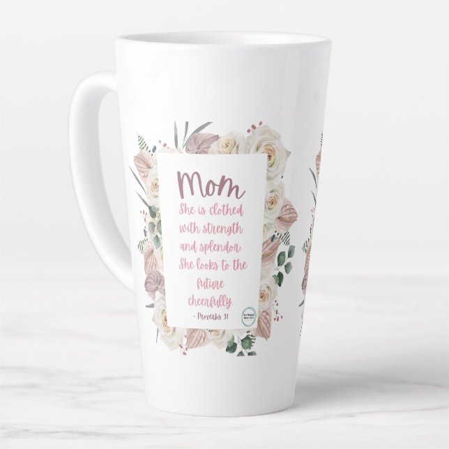 Taza De Café Latte Proverbs 31 Mom Mug (Ángulo izquierdo)