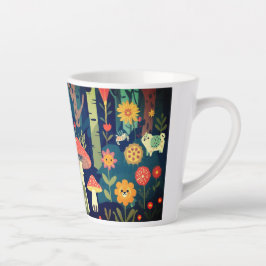Taza De Café Latte Psycheldelic forest design