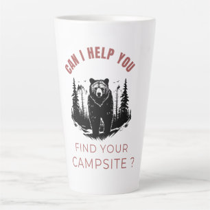 Taza De Café Latte ¿Puedo Ayudarte A Encontrar Tu Campsite? - Oso gra