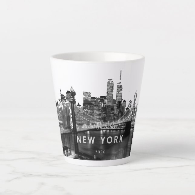 Taza De Café Latte Puente de Brooklyn (Anverso)