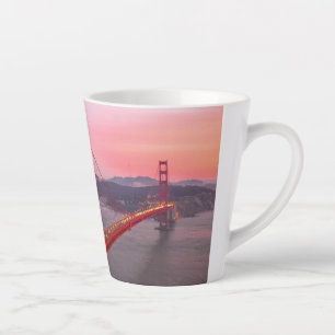 Taza De Café Latte Puente de la puerta de oro tira almohada