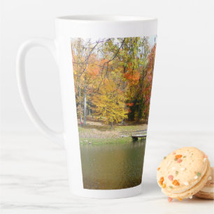 Taza De Café Latte Puente Seven Springs Fall III Paisaje de Otoño