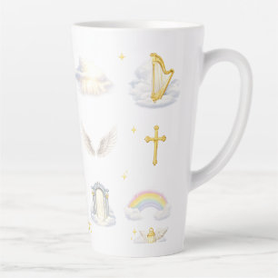 Taza De Café Latte Puertas Celestiales Alas de Ángel Paloma Blanca Cr