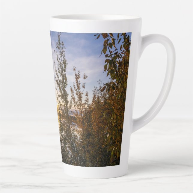 Taza De Café Latte Puesta de sol de otoño (Derecha)