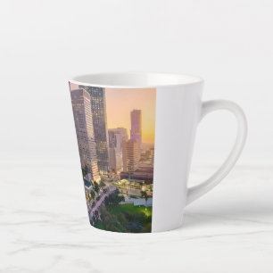 Taza De Café Latte Puesta de sol del horizonte de Miami con el hotel 