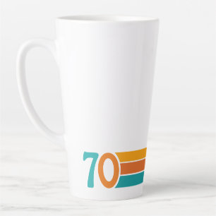 Taza De Café Latte Puesta de sol retro 70