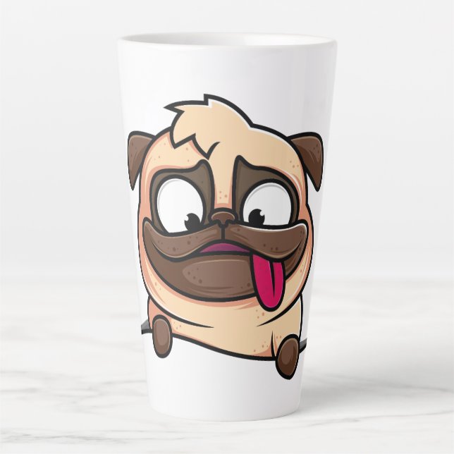 Taza De Café Latte Pug (Anverso)