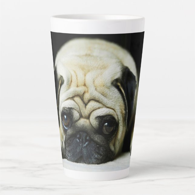 Taza De Café Latte Pug Latte Mug (Anverso)