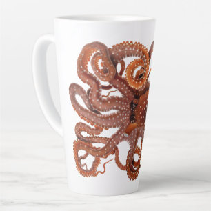 Taza De Café Latte Pulpo Macropus, Animales Acuáticos Marinos Antiguo