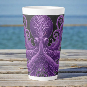 Taza De Café Latte Pulpo Morado Victoriano Steampunk Kraken 