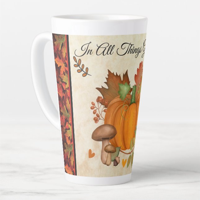 Taza De Café Latte Pumpkin de Acción de Gracias Latte Mug (Ángulo izquierdo)