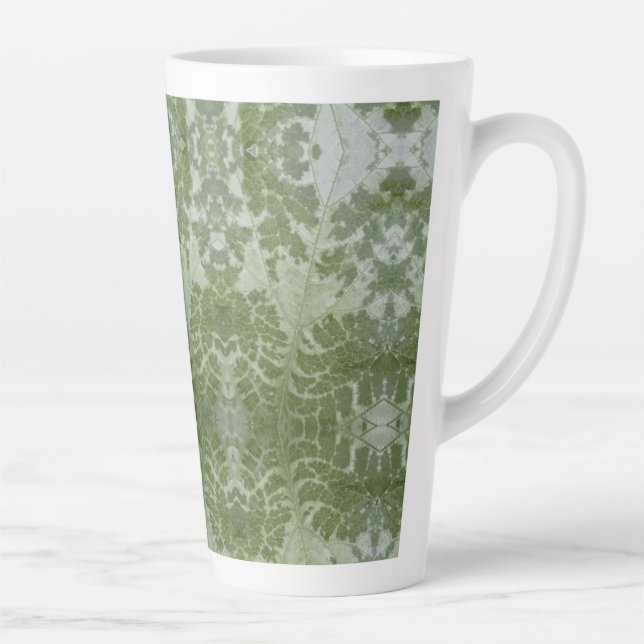 Taza De Café Latte Pumpkin Leaf Macro (Derecha)