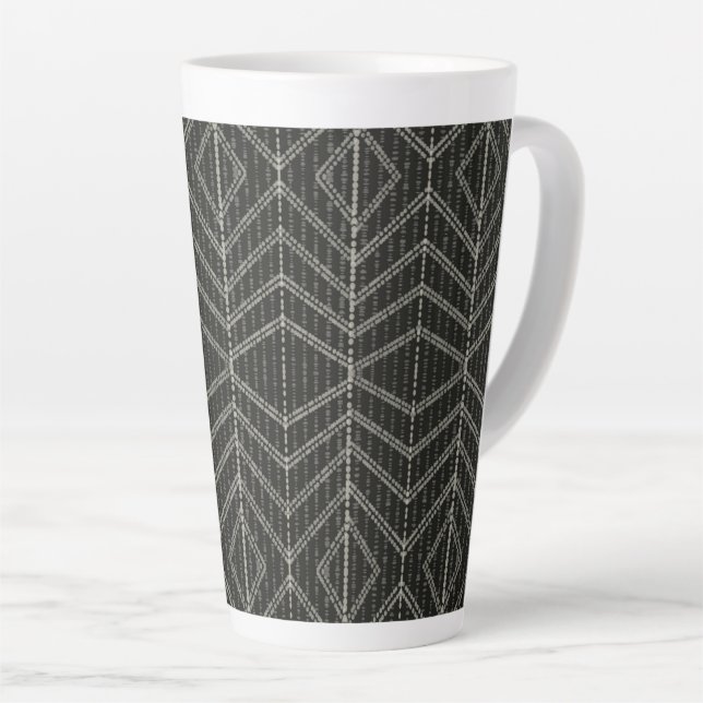 Taza De Café Latte Puntos diagonales horizontales verticales cegados  (Ángulo derecho)
