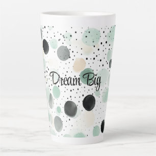 Taza De Café Latte Puntos Negros Crema Menta Caprichosos