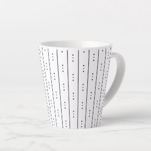 Taza De Café Latte Puntos y líneas negros minimalistas