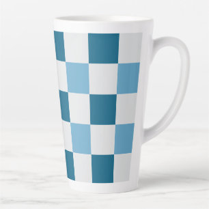 Taza De Café Latte Puntuación cuadrada de patrón de tablero de cheque