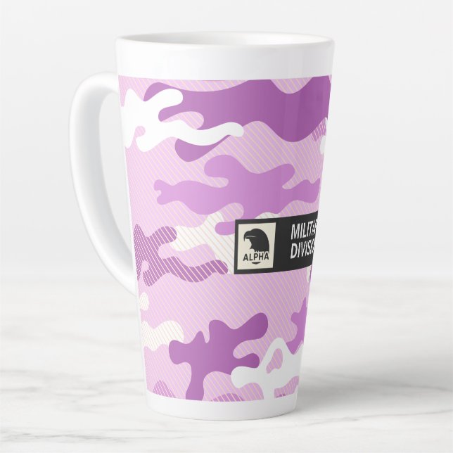 Taza De Café Latte Purple Camouflage Pattern (Ángulo izquierdo)