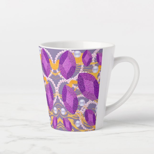 TAZA DE CAFÉ LATTE PURPLE GEMS (Derecha)