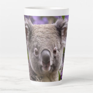 Taza De Café Latte Purple Jacaranda Koala Bear,