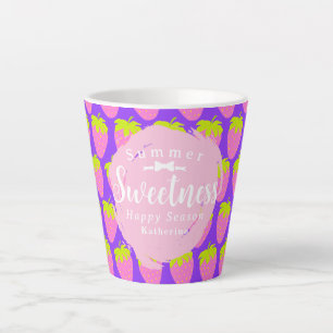 Taza De Café Latte Púrpura de fresa