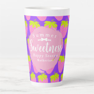 Taza De Café Latte Púrpura de fresa