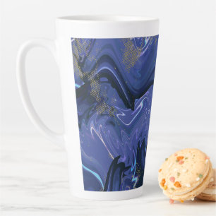 Taza De Café Latte Purpurina azul giratorio galaxia Resumen Patrón có
