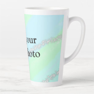 Taza De Café Latte Purpurina azul rosa verde brillante color pastel a