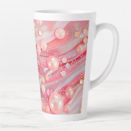 Taza De Café Latte Purpurina de color Pastel de impresión Pearl