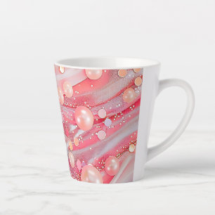 Taza De Café Latte Purpurina de color Pastel de impresión Pearl