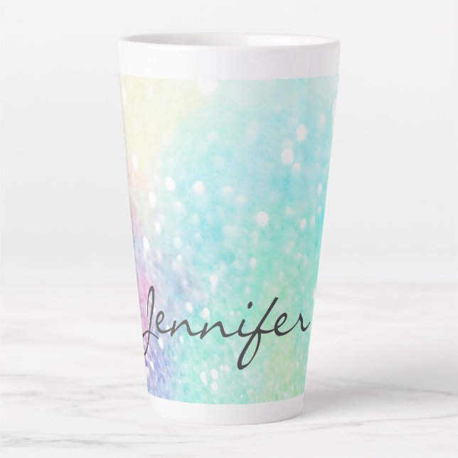Taza De Café Latte Purpurina holográfico irlandés Girly (Anverso)
