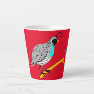 Taza De Café Latte Quail Thunder_Cove de Bobwhite Blue