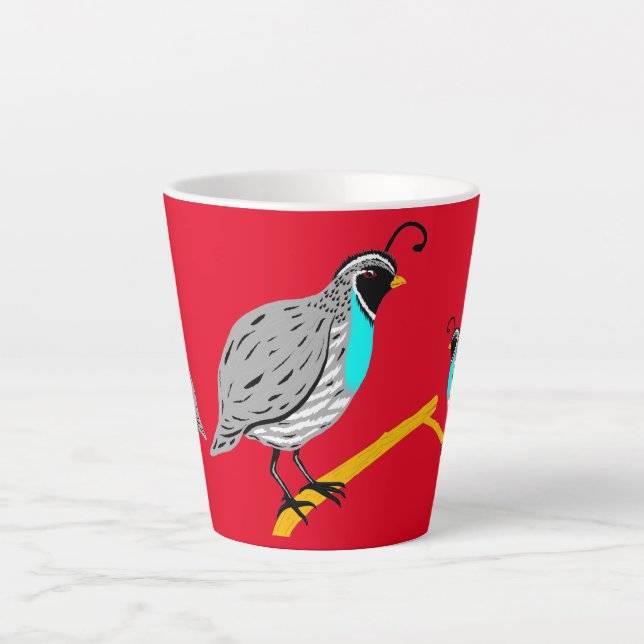 Taza De Café Latte Quail Thunder_Cove de Bobwhite Blue (Anverso)