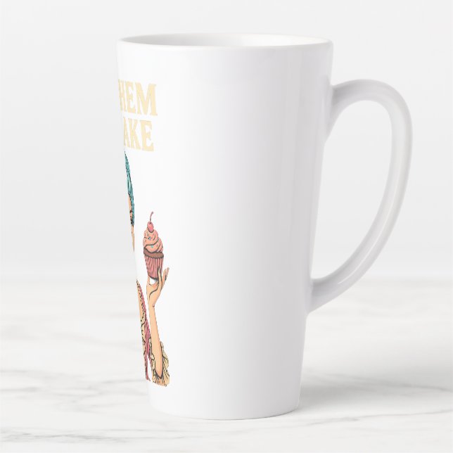 Taza De Café Latte Que coman pastel - Mugre fresca para los momentos  (Derecha)