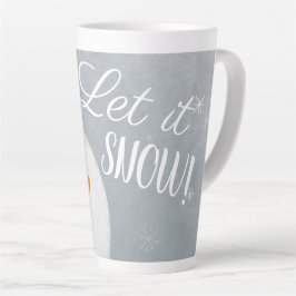 Taza De Café Latte Que Nieva Snowman