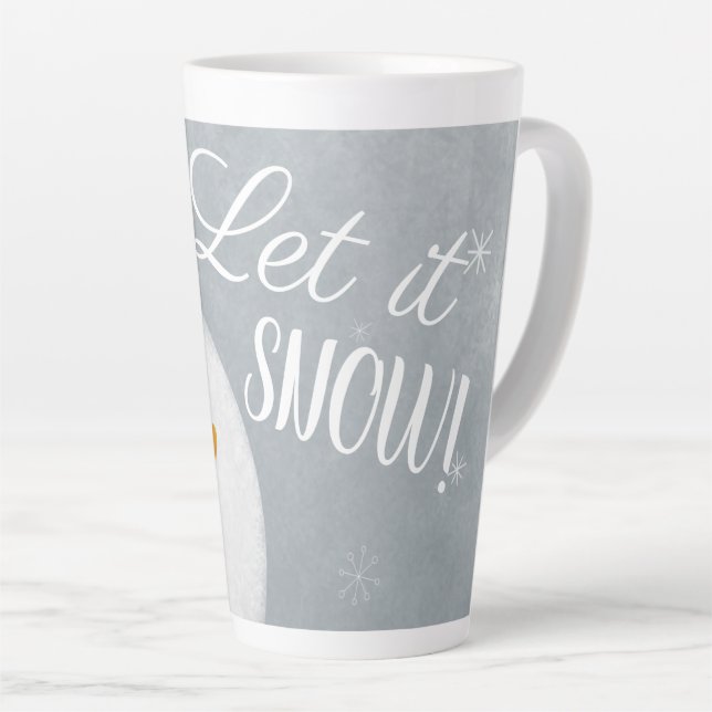 Taza De Café Latte Que Nieva Snowman (Ángulo derecho)