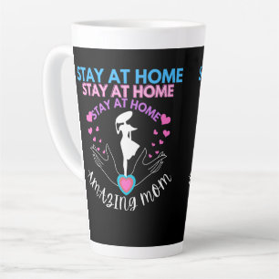 Taza De Café Latte Quédate En Casa Mamá Mujer Esposa Clásica Moderna 