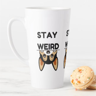 Taza De Café Latte Quédate extraño divertido perro terrier de Boston
