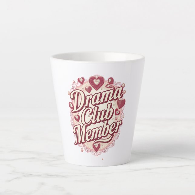 Taza De Café Latte Queen of Drama Playful Quote (Anverso)