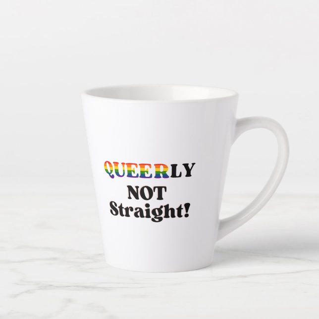 Taza De Café Latte Queerly Not Straight Mug (Derecha)
