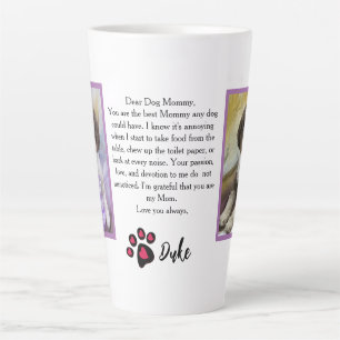Taza De Café Latte Querida Mamá o Papá Carta de Amor de Mascota Perso