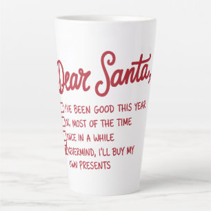 Taza De Café Latte Querido Santa - Diseño de Navidad