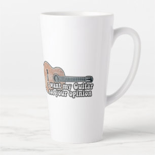 Taza De Café Latte Quiero mi guitarra. no tu opinión. cita divertida