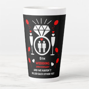 Taza De Café Latte Quinto aniversario Boda de los homosexuales