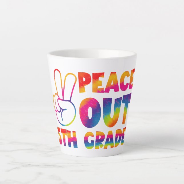 Taza De Café Latte Quinto Grado de tinte de amarre del día pasado 5º  (Anverso)