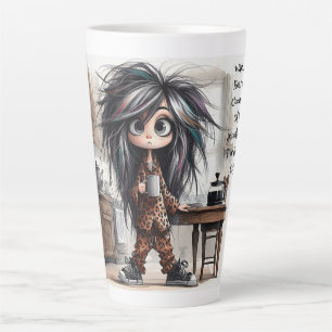Taza De Café Latte Quirky Coffee Lady Wait Latte Mug