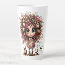Taza De Café Latte Quirky Steampunk Chica Shine Latte Mug