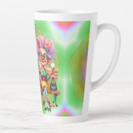 Taza De Café Latte Quirky Wine Lady Adulto Latte Mug