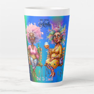 Taza De Café Latte Quirky Wine Lady Pero First Latte Mug