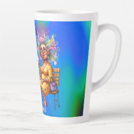 Taza De Café Latte Quirky Wine Lady Pero First Latte Mug