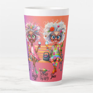 Taza De Café Latte Quirky Wine Lady Therapy Latte Mug